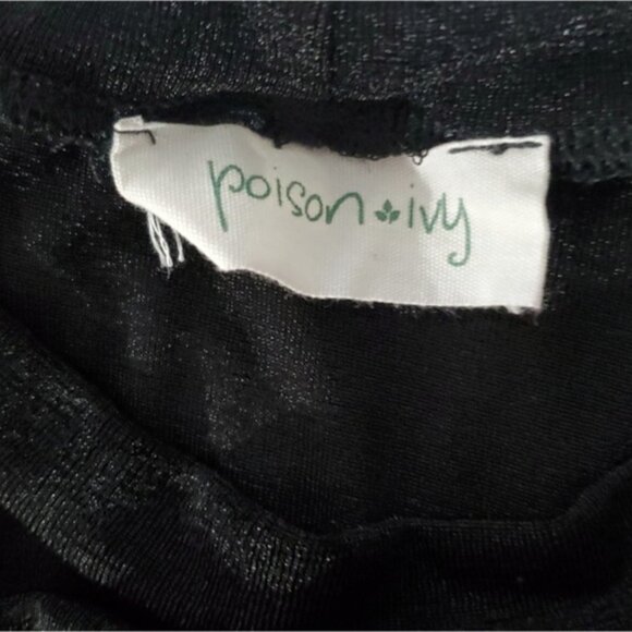 POISON IVY- Tie Knot Front Spandex Long Sleeved Black Top- NWOT - Picture 6 of 10